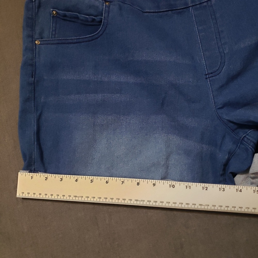 Blue Women's Denim Shorts - Stretch Cuffed Summer Short - Picture 6 of 10